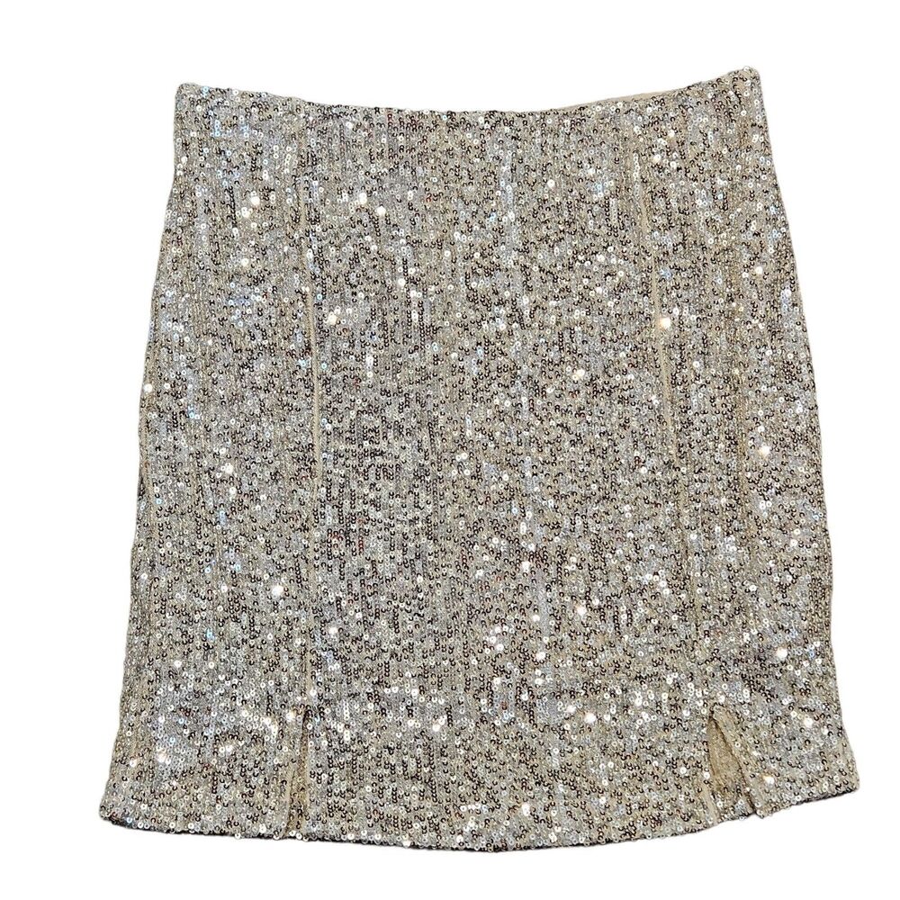 Love On A Hanger Sequin Mini Pencil Skirt Junior's Women's Sz 5 Front Slit